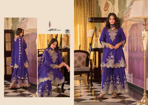 Eba Kalista Chinon Embroidery Work Wholesale Readymade Salwar Suit Collection - Image 5