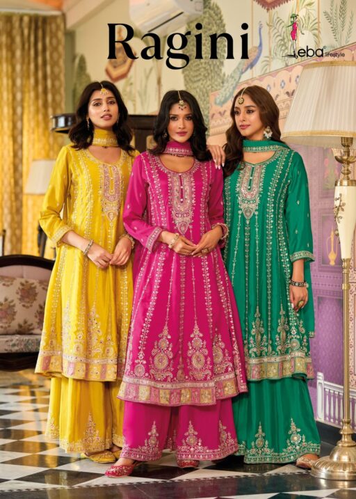Eba Ragini Chinon Embroidery Work Wholesale Readymade Festival Wear Collection
