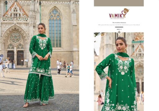 Vamika™️ Anamika Vol 3 Heavy Chinnon Wholesale Readymade Suit Collection - Image 3