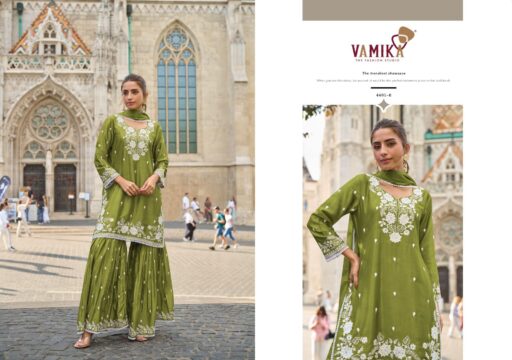 Vamika™️ Anamika Vol 3 Heavy Chinnon Wholesale Readymade Suit Collection - Image 7