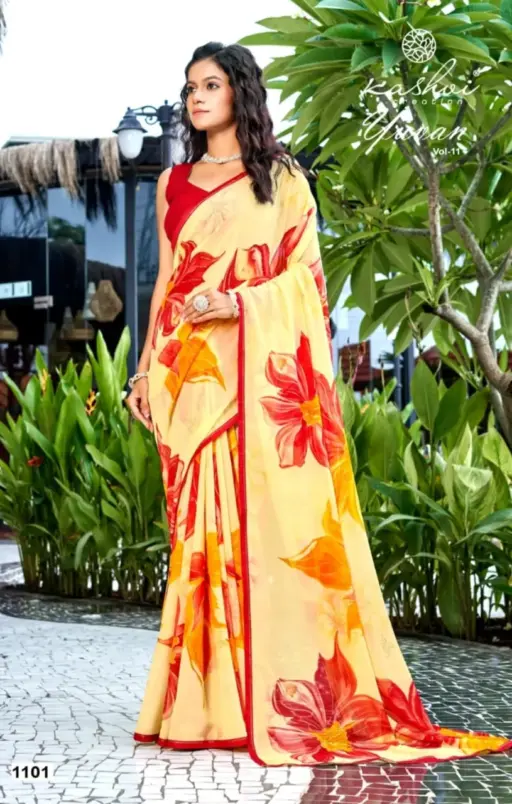 Kashvi Creation Yuvan Vol 11 Georgette Wholesale Sarees Collection - Image 2