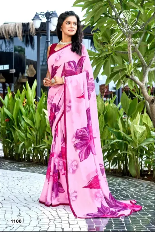 Kashvi Creation Yuvan Vol 11 Georgette Wholesale Sarees Collection - Image 8