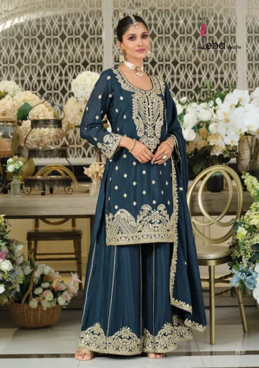 Eba Lifestyle Afrozeh Heavy Chinon Wholesale Designer Party Wear Suit Collection - Image 2