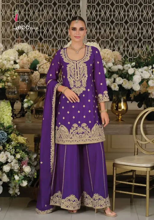 Eba Lifestyle Afrozeh Heavy Chinon Wholesale Designer Party Wear Suit Collection - Image 6