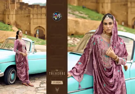 Four Dots Zureen Makhmal Viscose Makhmal Velvet Wholesale Dress Material Collection - Image 3