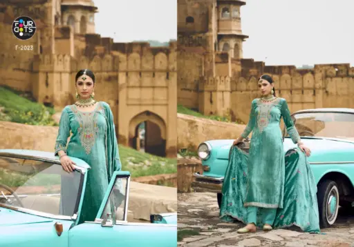 Four Dots Zureen Makhmal Viscose Makhmal Velvet Wholesale Dress Material Collection - Image 4