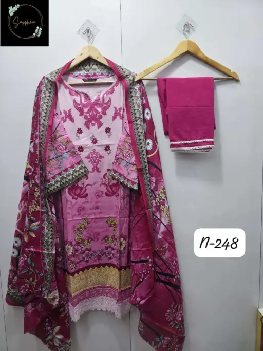 Rama Export Agha Noorain N 248 Pure Lawn Wholesale Pakistani Readymade Suit Collection - Image 3