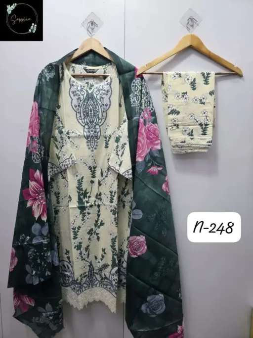 Rama Export Agha Noorain N 248 Pure Lawn Wholesale Pakistani Readymade Suit Collection - Image 4