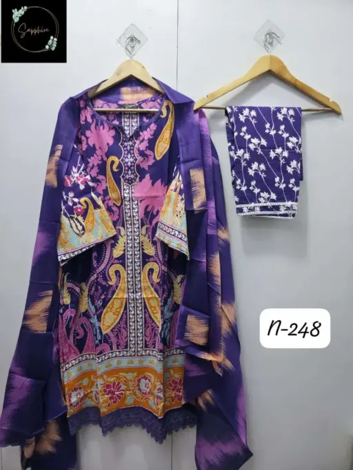 Rama Export Agha Noorain N 248 Pure Lawn Wholesale Pakistani Readymade Suit Collection - Image 6