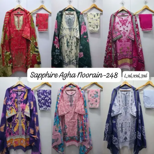 Rama Export Agha Noorain N 248 Pure Lawn Wholesale Pakistani Readymade Suit Collection - Image 8