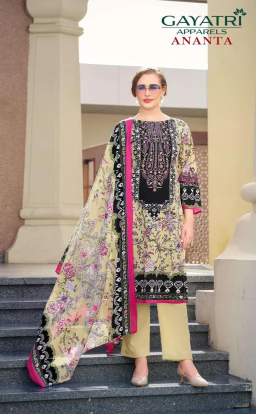 Gayatri Apparels Ananta‎ Vol 1 Pure Cambric‎‎ Cotton Wholesale Fancy Embroidery Work Suit Collection - Image 5