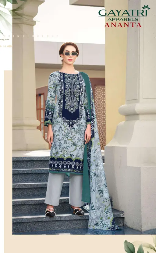Gayatri Apparels Ananta‎ Vol 1 Pure Cambric‎‎ Cotton Wholesale Fancy Embroidery Work Suit Collection - Image 6