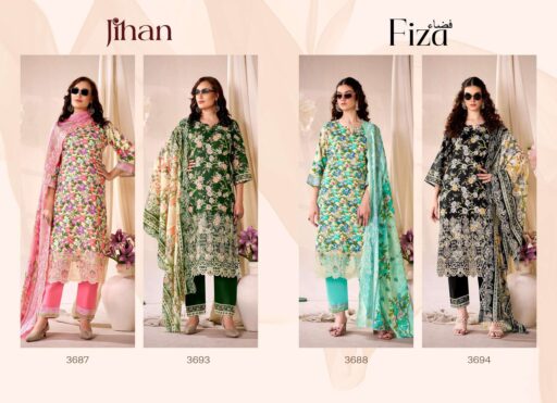 Jihan Fiza Cotton Embroidery Designer Work Wholesale Fancy Pakistani Suit Collection - Image 6