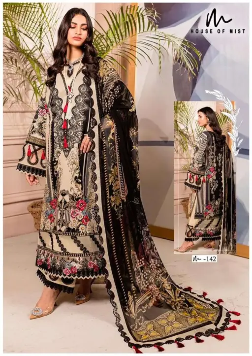 House of Mist Ghazal Cotton Collection Vol 15 Cotton Digital Print Wholesale Pakistani Karachi Suit Collection - Image 4