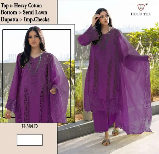 Hoor Tex H-384 A To D Heavy Cotton Wholesale Pakistani Readymade Suit Collection - Image 4