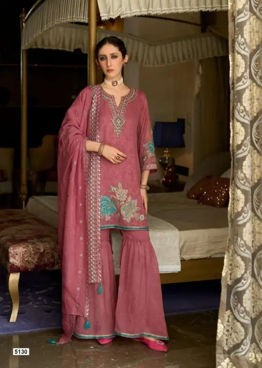 Prm Hamsafar Organza Crush Handwork Wholesale Designer Kurti Pant Dupatta Collection - Image 7