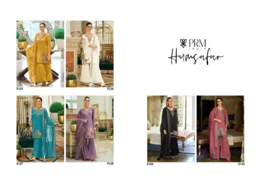 Prm Hamsafar Organza Crush Handwork Wholesale Designer Kurti Pant Dupatta Collection - Image 8