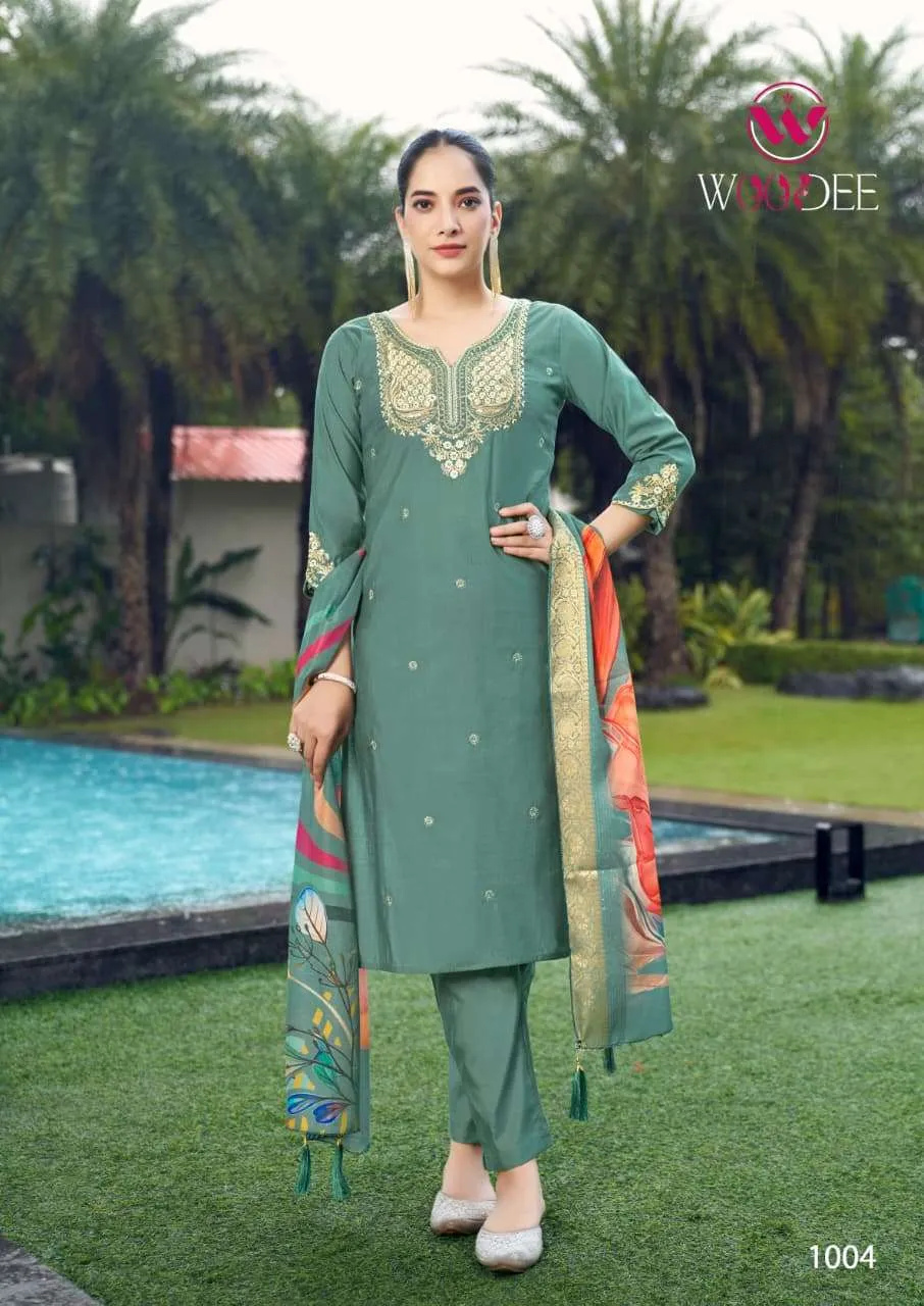 Woodee Heer Premium Quality Viscose Vatican Wholesale Readymade Suit Collection - Image 4