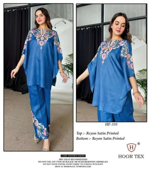 Hoor Tex Hf 327-336 Reyon Satin Printed Wholesale Co-Ord Sets Collection - Image 13