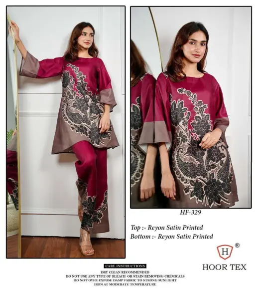 Hoor Tex Hf 327-336 Reyon Satin Printed Wholesale Co-Ord Sets Collection - Image 18