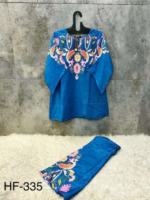 Hoor Tex Hf 327-336 Reyon Satin Printed Wholesale Co-Ord Sets Collection - Image 2