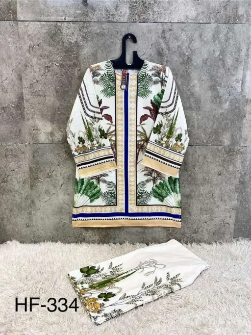 Hoor Tex Hf 327-336 Reyon Satin Printed Wholesale Co-Ord Sets Collection - Image 4