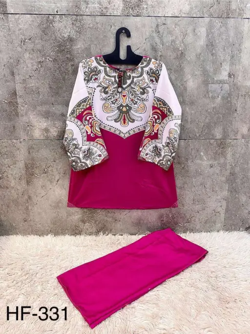 Hoor Tex Hf 327-336 Reyon Satin Printed Wholesale Co-Ord Sets Collection - Image 6