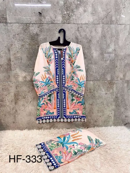 Hoor Tex Hf 327-336 Reyon Satin Printed Wholesale Co-Ord Sets Collection - Image 7