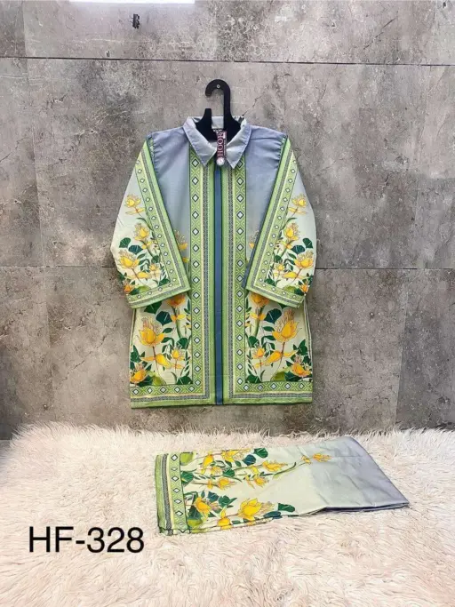 Hoor Tex Hf 327-336 Reyon Satin Printed Wholesale Co-Ord Sets Collection - Image 8