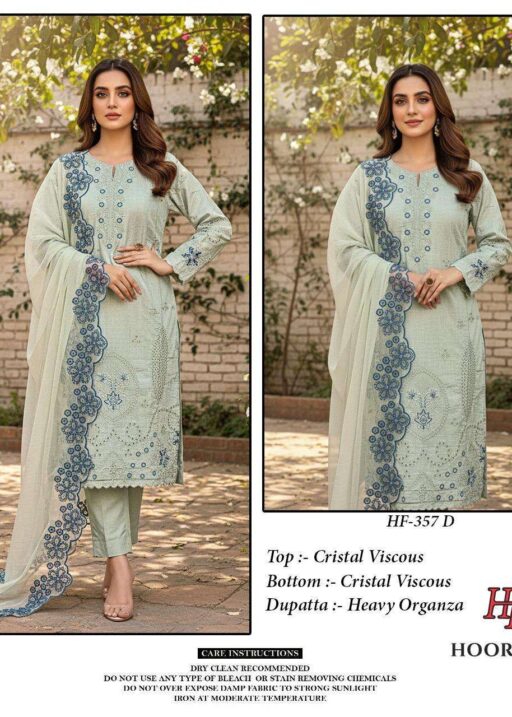 Hoor Tex Design No-Hf 357 A-D Cristal Viscose Wholesale Pakistani Readymade Suit Collection