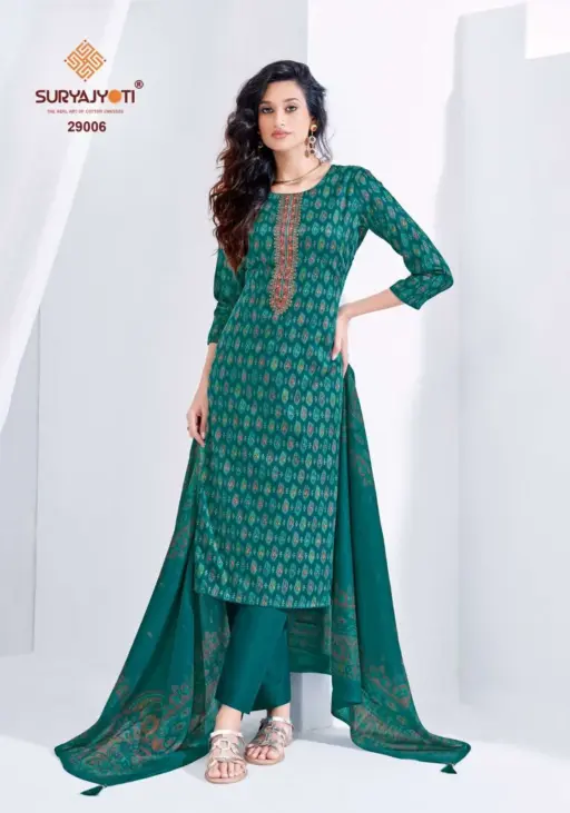 Suryajyoti Kalki Vol 29 Pure Cotton Wholesale Fancy Work Suit Collection - Image 9