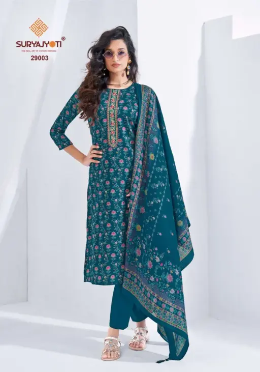 Suryajyoti Kalki Vol 29 Pure Cotton Wholesale Fancy Work Suit Collection - Image 2