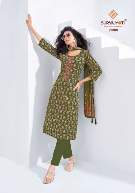 Suryajyoti Kalki Vol 29 Pure Cotton Wholesale Fancy Work Suit Collection - Image 8