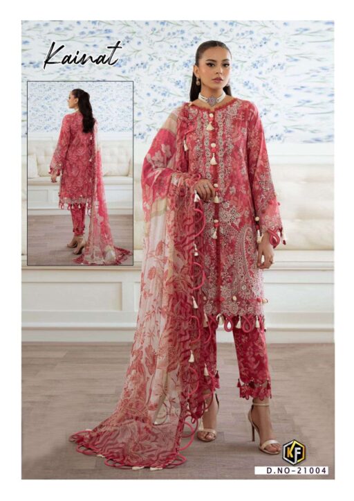 Keval Kainat Vol 21 Lawn Cotton Printed Wholesale Karachi Dress Materia Collection - Image 3