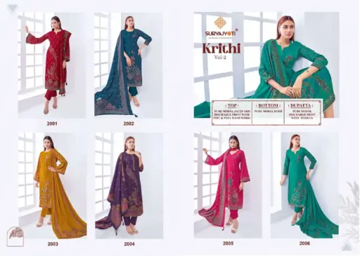 Suryajyoti Krithi Vol 2 Modal Jacquard Wholesale Salwar Suit Collection - Image 7