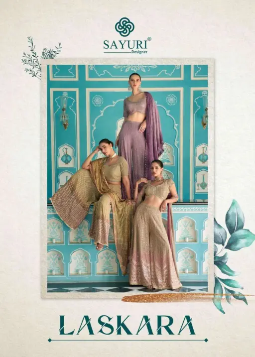 Sayuri Designer Laskara Real Premium Georgette Wholesale Indo Western Collection