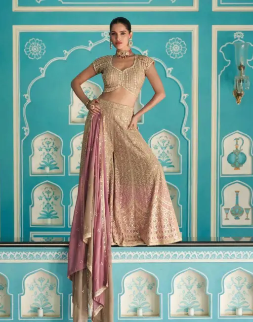 Sayuri Designer Laskara Real Premium Georgette Wholesale Indo Western Collection - Image 3