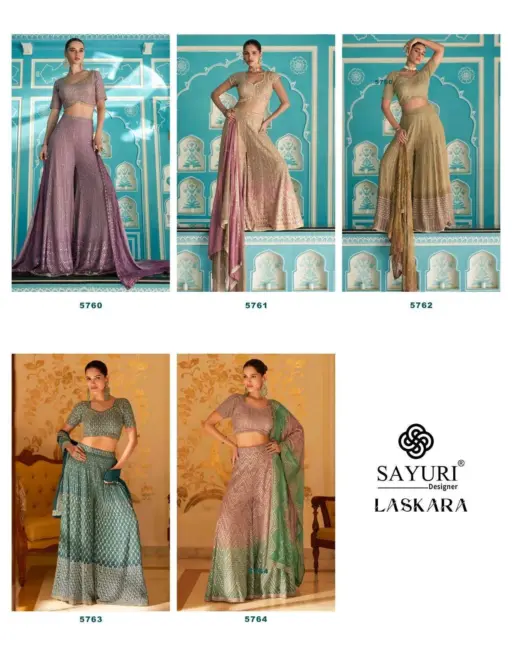 Sayuri Designer Laskara Real Premium Georgette Wholesale Indo Western Collection - Image 8