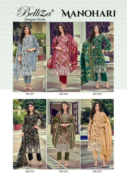 Belliza Designer Manohari Pure Cotton Digital Prints Wholesale Fancy Salwar Suit Collection - Image 8
