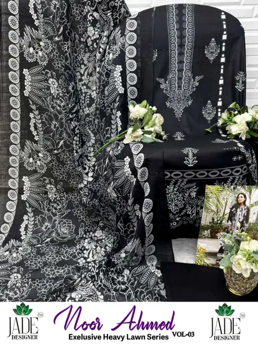 Jade Designer Noor Ahmed Vol 3 Lawn Cotton Wholesale Pakistani Karachi Suit Collection - Image 13