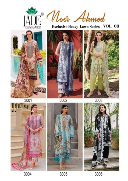 Jade Designer Noor Ahmed Vol 3 Lawn Cotton Wholesale Pakistani Karachi Suit Collection - Image 14