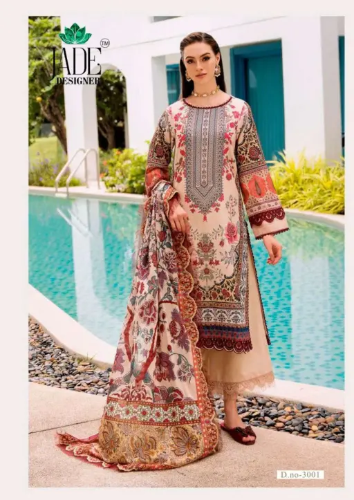 Jade Designer Noor Ahmed Vol 3 Lawn Cotton Wholesale Pakistani Karachi Suit Collection - Image 2