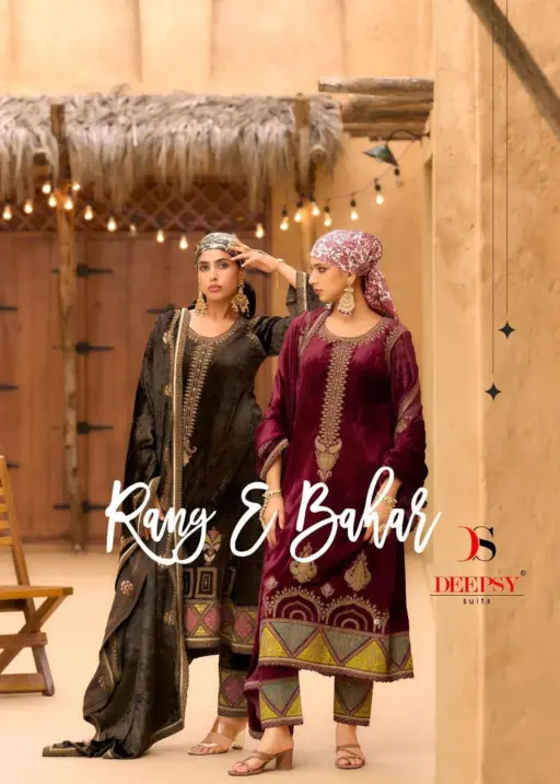 Deepsy Rang E Bahar Viscose Velvet Embroidery Wholesale Winter Collection
