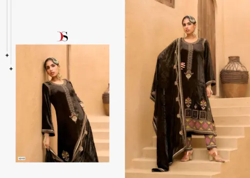 Deepsy Rang E Bahar Viscose Velvet Embroidery Wholesale Winter Collection - Image 5