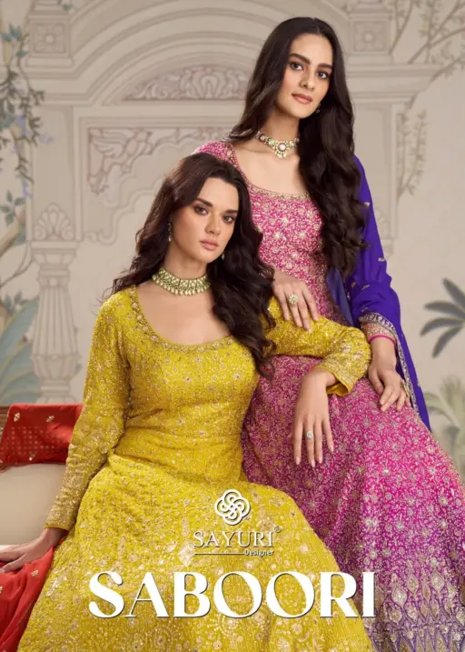 Sayuri Saboori Real Premium Georgette Wholesale Designer Party Wear Gown Collection