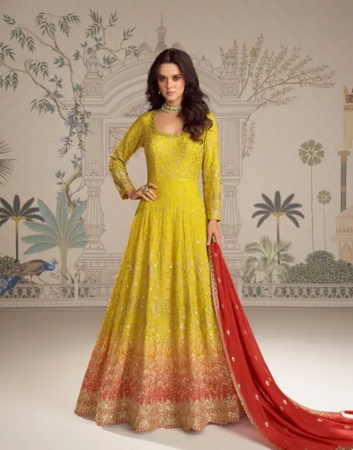 Sayuri Saboori Real Premium Georgette Wholesale Designer Party Wear Gown Collection - Image 2