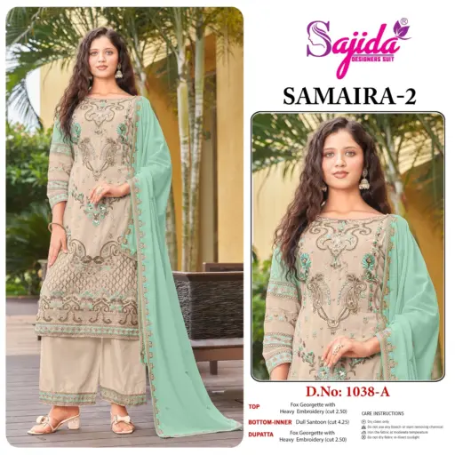 Sajida Samaira Vol 2 Georgette Wholesale Designer Pakistani Suit Collection - Image 6