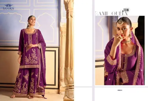 Sanika Fashion Tarang Chinon Silk Wholesale Designer Festive Wear Suit Collection - Image 4