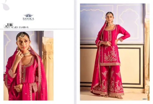 Sanika Fashion Tarang Chinon Silk Wholesale Designer Festive Wear Suit Collection - Image 5