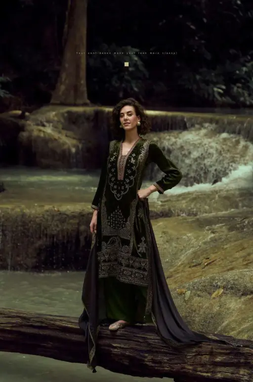 Aiqa The Lady of the Lake Viscose Velvet Wholesale Heavy Embroidery Winter Collection - Image 7